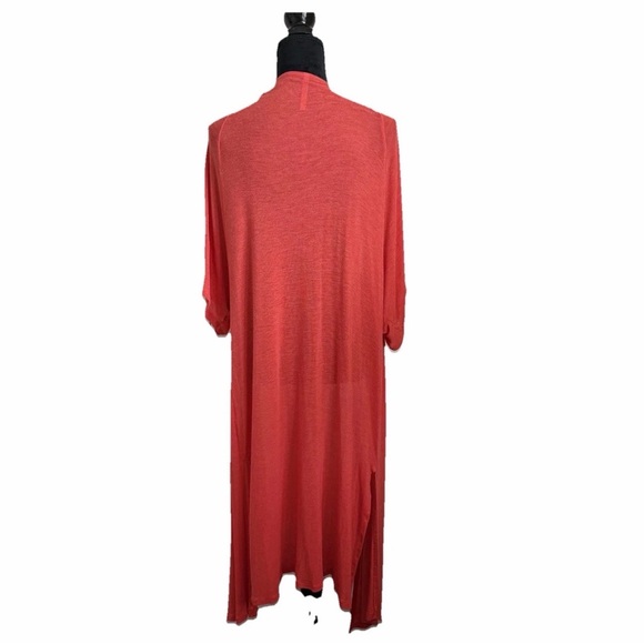 Kimono Coatigan Womens M Long Open Front Lightweight Duster Resort Office Casual - Picture 3 of 9